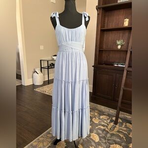 Altar’d State light blue ruffle midi dress